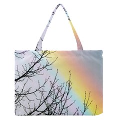 Rainbow Sky Spectrum Rainbow Colors Medium Zipper Tote Bag by Amaryn4rt