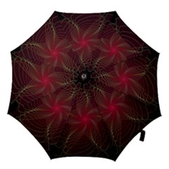 Fractal Red Star Isolated On Black Background Hook Handle Umbrellas (medium) by Amaryn4rt