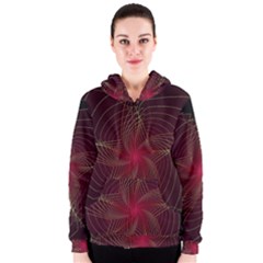 Fractal Red Star Isolated On Black Background Women s Zipper Hoodie by Amaryn4rt
