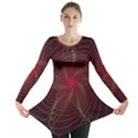 Fractal Red Star Isolated On Black Background Long Sleeve Tunic  View1