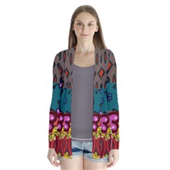 Digitally Created Abstract Patchwork Collage Pattern Cardigans by Amaryn4rt