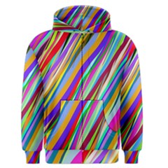 Multi Color Tangled Ribbons Background Wallpaper Men s Zipper Hoodie by Amaryn4rt