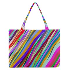 Multi Color Tangled Ribbons Background Wallpaper Medium Zipper Tote Bag by Amaryn4rt