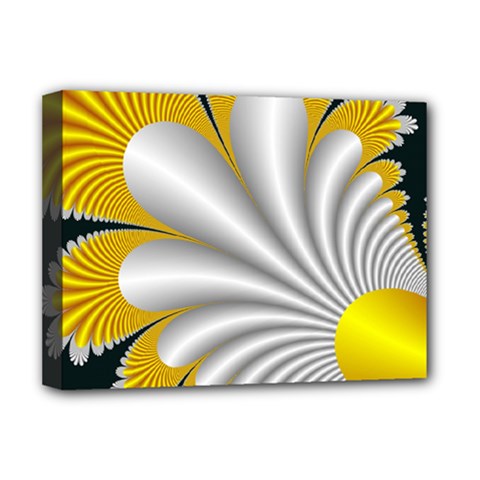 Fractal Gold Palm Tree On Black Background Deluxe Canvas 16  X 12   by Amaryn4rt
