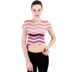 Abstract Vintage Lines Crew Neck Crop Top by Amaryn4rt