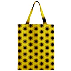 Yellow Fractal In Kaleidoscope Zipper Classic Tote Bag