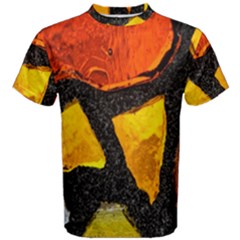 Colorful Glass Mosaic Art And Abstract Wall Background Men s Cotton Tee by Amaryn4rt