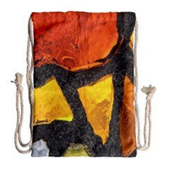 Colorful Glass Mosaic Art And Abstract Wall Background Drawstring Bag (large) by Amaryn4rt