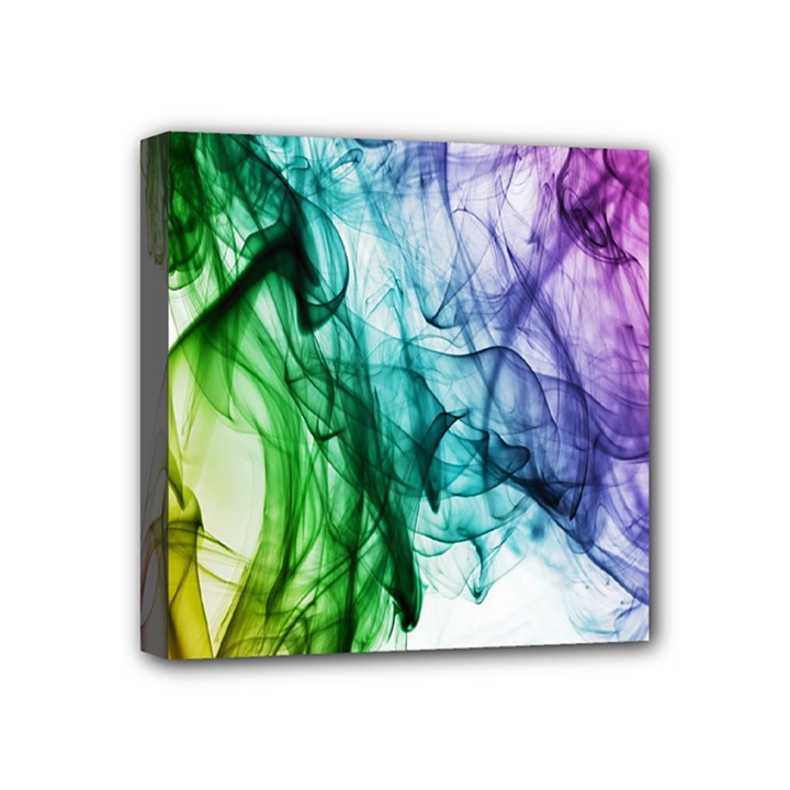 Colour Smoke Rainbow Color Design Mini Canvas 4  x 4 