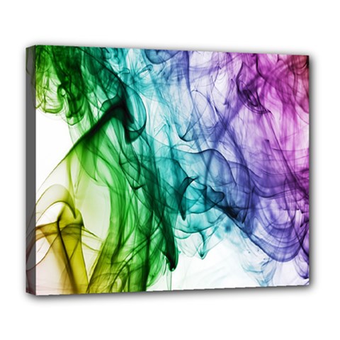 Colour Smoke Rainbow Color Design Deluxe Canvas 24  X 20   by Amaryn4rt