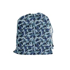 Navy Camouflage Drawstring Pouches (large)  by sifis