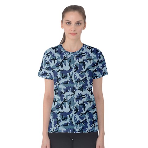 Navy Camouflage Women s Cotton Tee by sifis