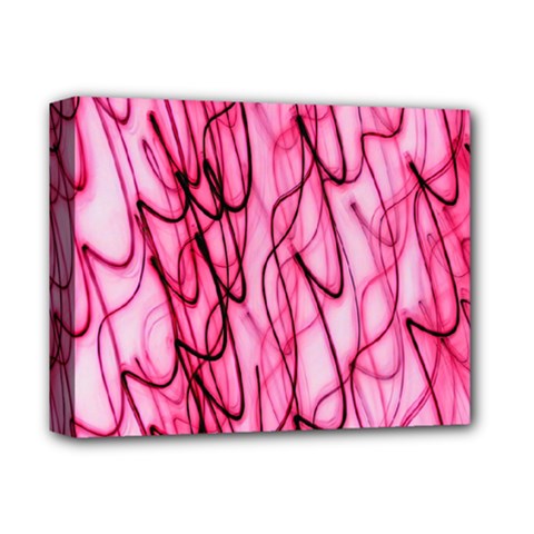 An Unusual Background Photo Of Black Swirls On Pink And Magenta Deluxe Canvas 14  X 11  by Amaryn4rt
