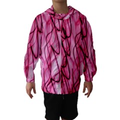 An Unusual Background Photo Of Black Swirls On Pink And Magenta Hooded Wind Breaker (kids) by Amaryn4rt