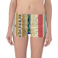 Digitally Created Collage Pattern Made Up Of Patterned Stripes Boyleg Bikini Bottoms by Amaryn4rt