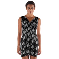 Abstract Of Metal Plate With Lines Wrap Front Bodycon Dress by Amaryn4rt