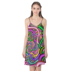 Fractal Background With Tangled Color Hoses Camis Nightgown