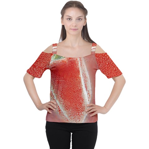 Red Pepper And Bubbles Women s Cutout Shoulder Tee by Amaryn4rt