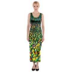Construction Paper Iridescent Fitted Maxi Dress by Amaryn4rt