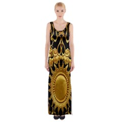 Golden Sun Maxi Thigh Split Dress by Amaryn4rt