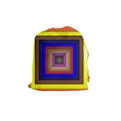 Square Abstract Geometric Art Drawstring Pouches (medium)  by Amaryn4rt