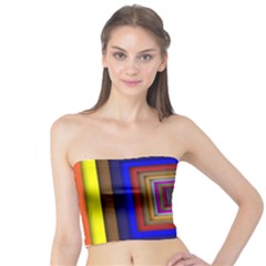 Square Abstract Geometric Art Tube Top by Amaryn4rt