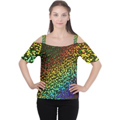 Construction Paper Iridescent Women s Cutout Shoulder Tee