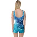 Fractal Occean Waves Artistic Background One Piece Boyleg Swimsuit View2