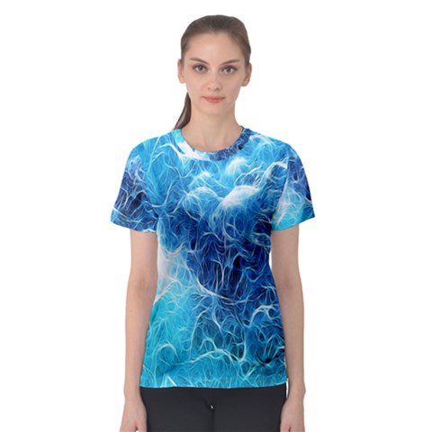 Fractal Occean Waves Artistic Background Women s Sport Mesh Tee by Amaryn4rt