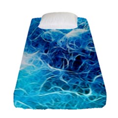 Fractal Occean Waves Artistic Background Fitted Sheet (Single Size)