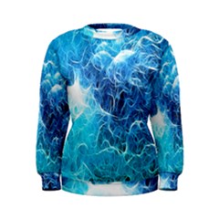 Fractal Occean Waves Artistic Background Women s Sweatshirt