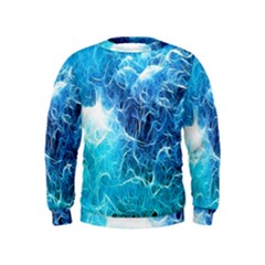 Fractal Occean Waves Artistic Background Kids  Sweatshirt