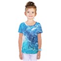 Fractal Occean Waves Artistic Background Kids  One Piece Tee View1