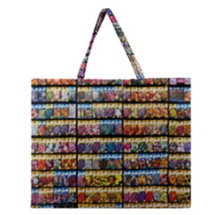 Flower Seeds For Sale At Garden Center Pattern Zipper Large Tote Bag by Amaryn4rt