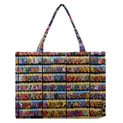 Flower Seeds For Sale At Garden Center Pattern Medium Zipper Tote Bag by Amaryn4rt