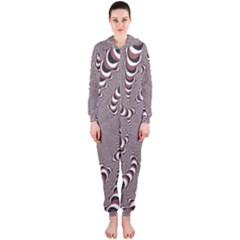 Digital Fractal Pattern Hooded Jumpsuit (ladies) 