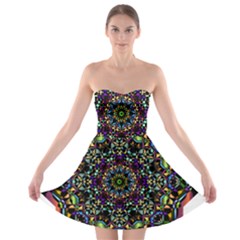 Mandala Abstract Geometric Art Strapless Bra Top Dress by Amaryn4rt