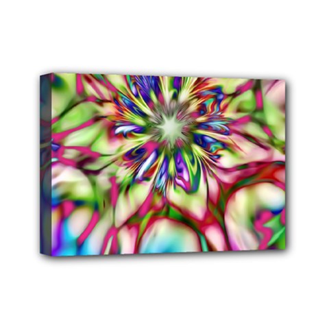 Magic Fractal Flower Multicolored Mini Canvas 7  X 5  by EDDArt