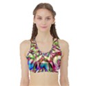 Magic Fractal Flower Multicolored Sports Bra with Border View1