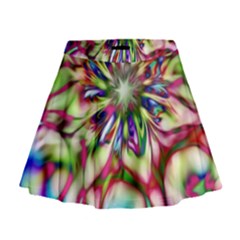 Magic Fractal Flower Multicolored Mini Flare Skirt by EDDArt