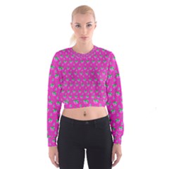 Floral Pattern Women s Cropped Sweatshirt by Valentinaart