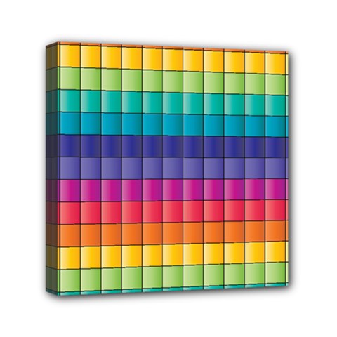 Pattern Grid Squares Texture Mini Canvas 6  X 6 