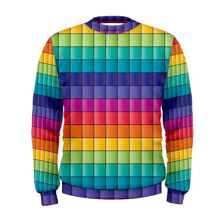 Pattern Grid Squares Texture Men s Sweatshirt