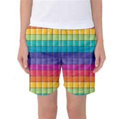 Pattern Grid Squares Texture Women s Basketball Shorts by Amaryn4rt