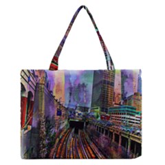 Downtown Chicago Medium Zipper Tote Bag by Amaryn4rt
