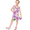 Colorful Seamless Floral Flowers Pattern Wallpaper Background Kids  Tunic Dress View1