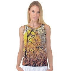 Summer Sun Set Fractal Forest Background Women s Basketball Tank Top by Amaryn4rt