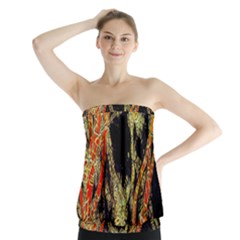 Artistic Effect Fractal Forest Background Strapless Top