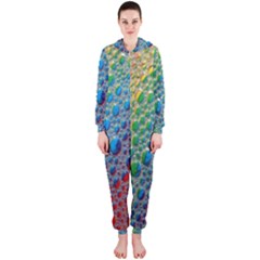 Bubbles Rainbow Colourful Colors Hooded Jumpsuit (ladies) 