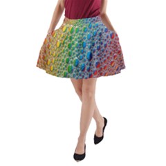 Bubbles Rainbow Colourful Colors A-line Pocket Skirt by Amaryn4rt